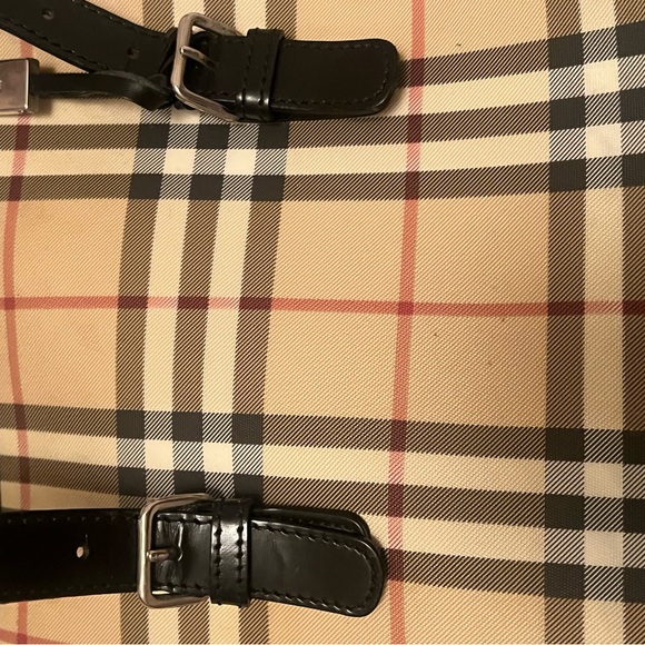 Burberry Plaid Tote Bag - Tan and Black - Picture 6 of 8